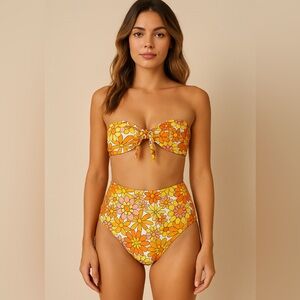 Women’s Floral Strapless Bikini - Size M